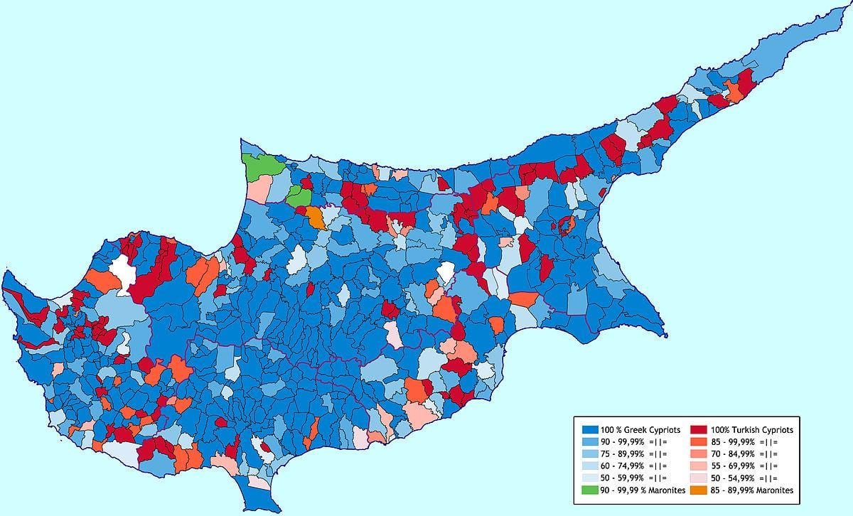 Mapa de Chipre étnica