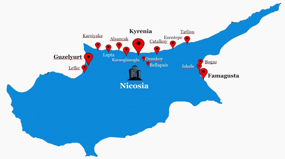 Chipre do norte mapa