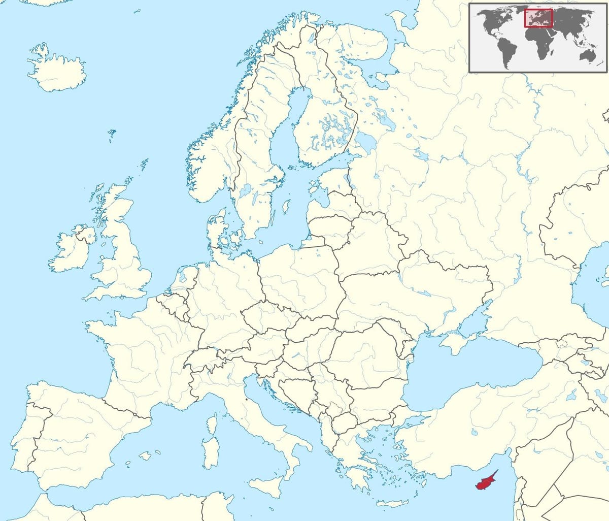 Ma do norte de Chipre no mundo