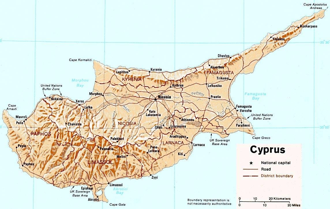 pafos, Chipre mapa turístico