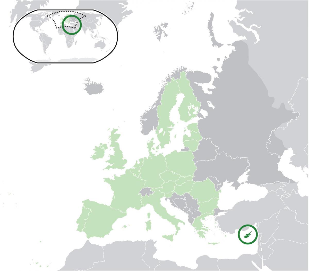 mapa da europa mostrando Chipre