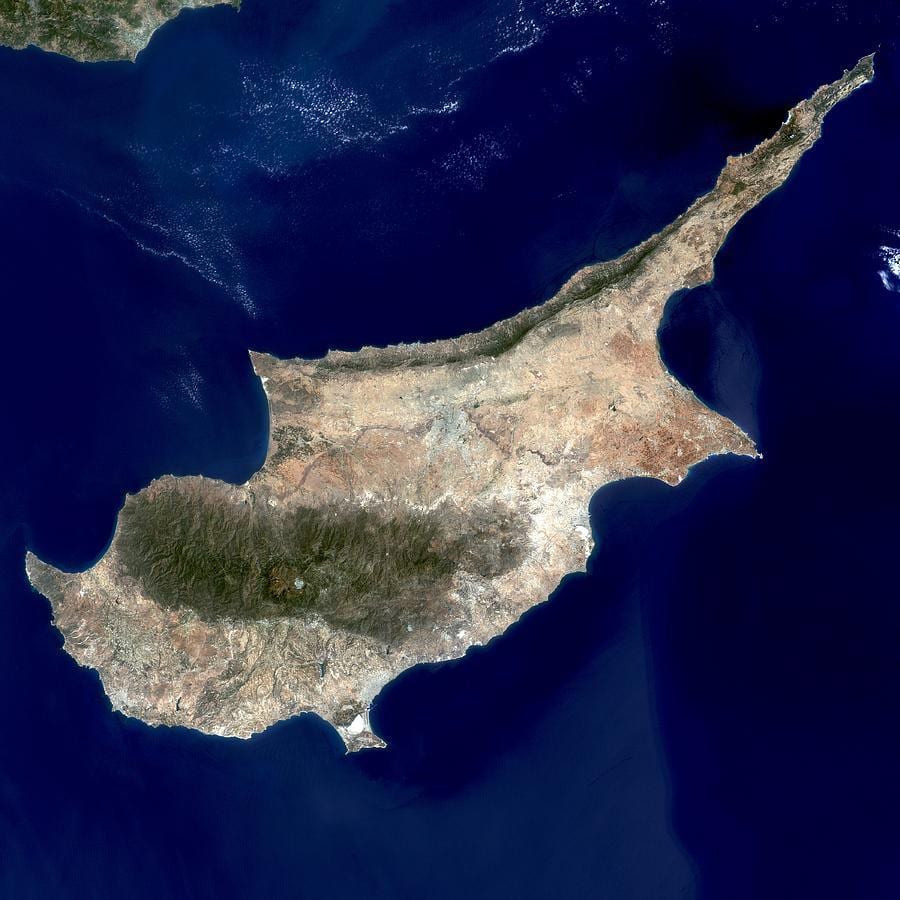 Chipre mapa por satélite