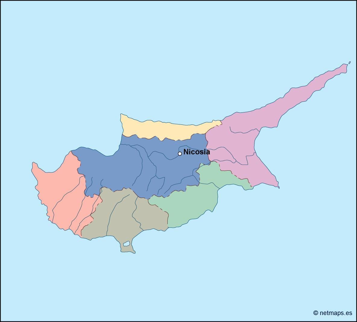 Mapa de Chipre vetor