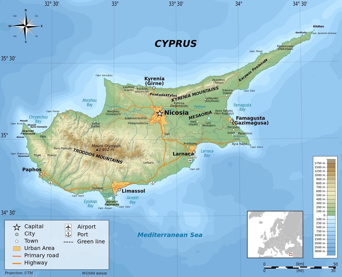 Chipre geografia mapa