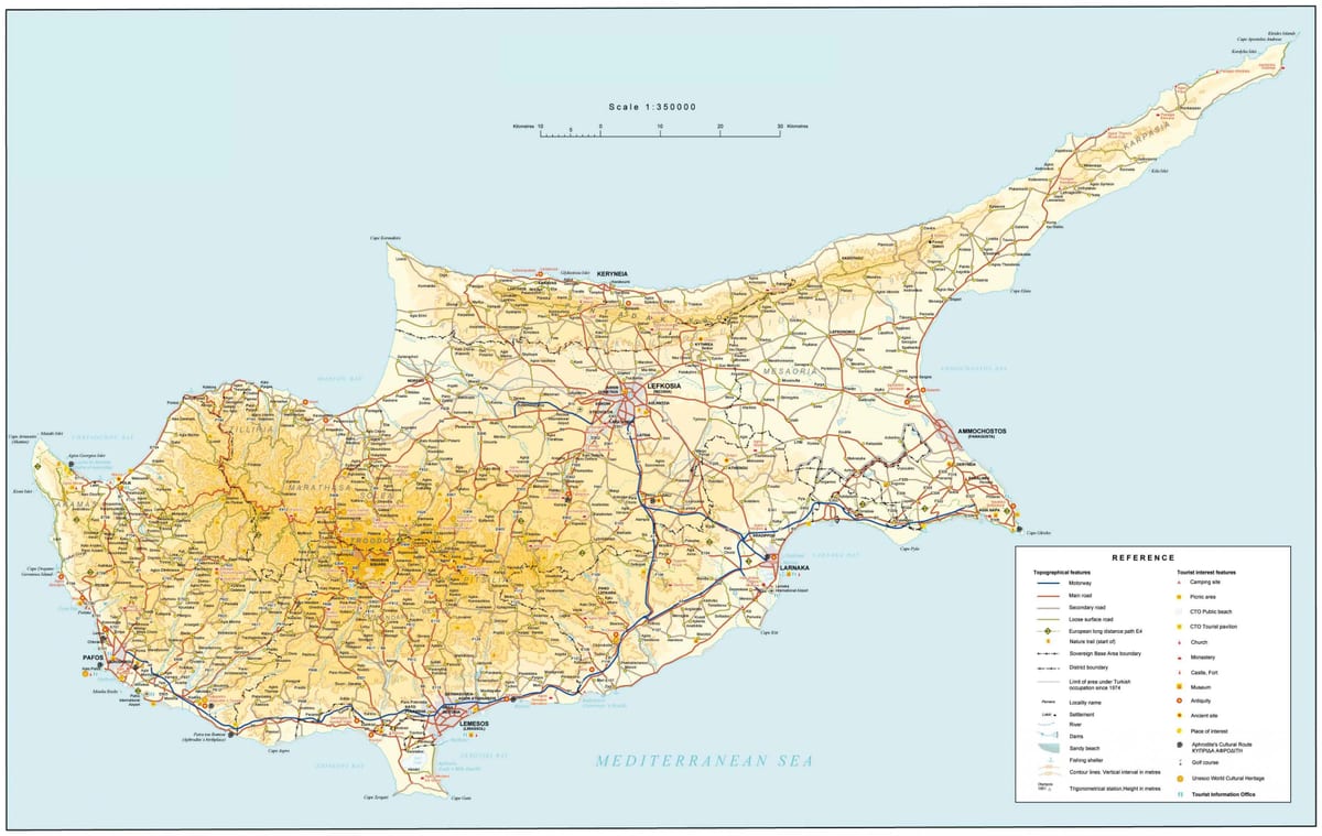 Mapa da e4 Chipre
