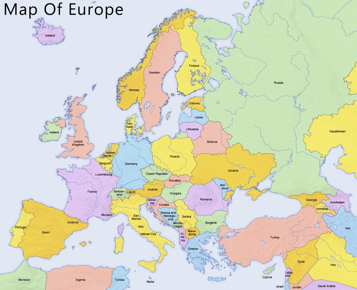 Mapa de Chipre e países vizinhos