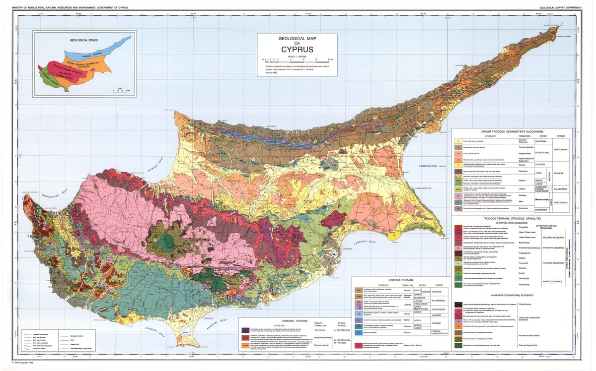 Chipre mapa geográfico