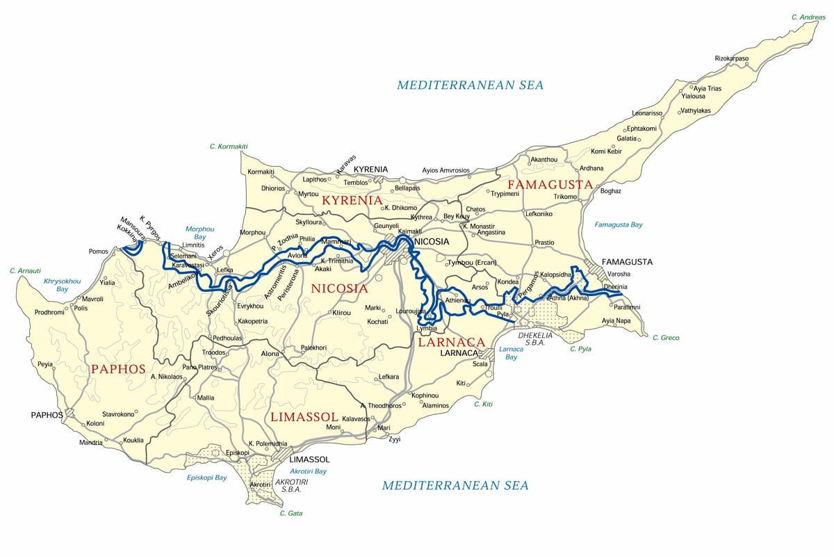 european university Cyprus mapa