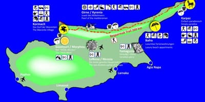 Chipre trilhas mapa