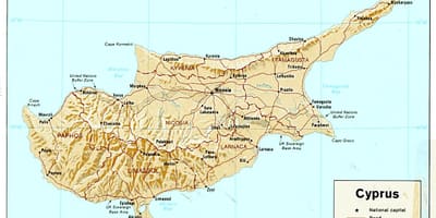 Mapa de Chipre continente
