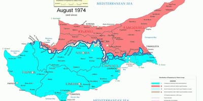 Mapa de Chipre divisão