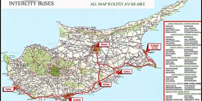 Chipre ônibus mapa de rotas