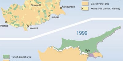 Turco parte de Chipre mapa