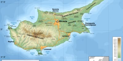 Mapa de Chipre física