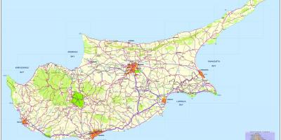 Um mapa de Chipre