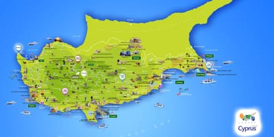 Mapa da praia lara Chipre