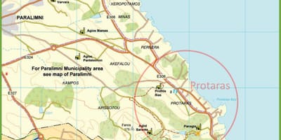 Mapa de rua de protaras, Chipre