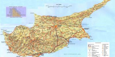 Mapa de Chipre resorts de férias
