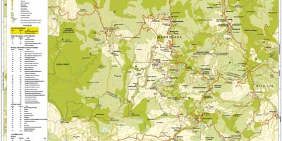 Mapa das montanhas troodos Chipre