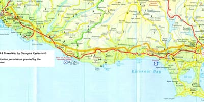 Mapa de pissouri praia Chipre 